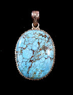 Sterling Silver Number 8 Turquoise Pendant – Natural Turquoise Statement Jewelry - Che Cose Belle