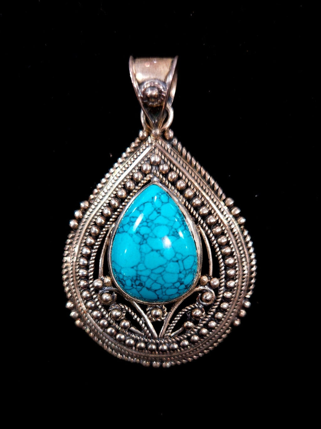 Sterling Silver Turquoise Teardrop Pendant – Coastal Statement Jewelry - Che Cose Belle