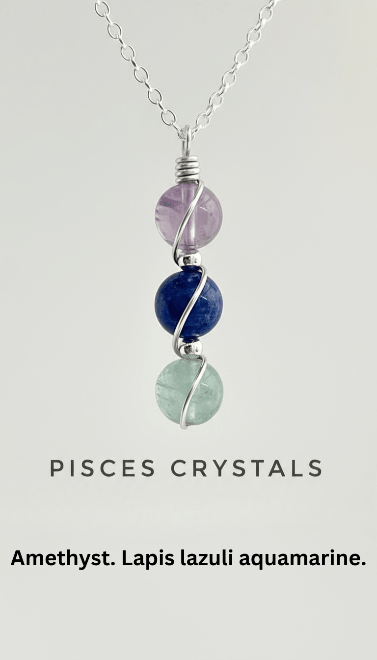 Sterling Silver Wire Wrapped Zodiac Stone Assistance Necklace - Che Cose Belle