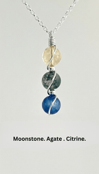 Sterling Silver Wire Wrapped Zodiac Stone Assistance Necklace - Che Cose Belle