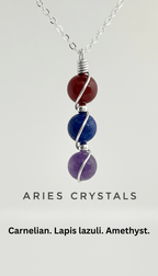 Sterling Silver Wire Wrapped Zodiac Stone Assistance Necklace - Che Cose Belle