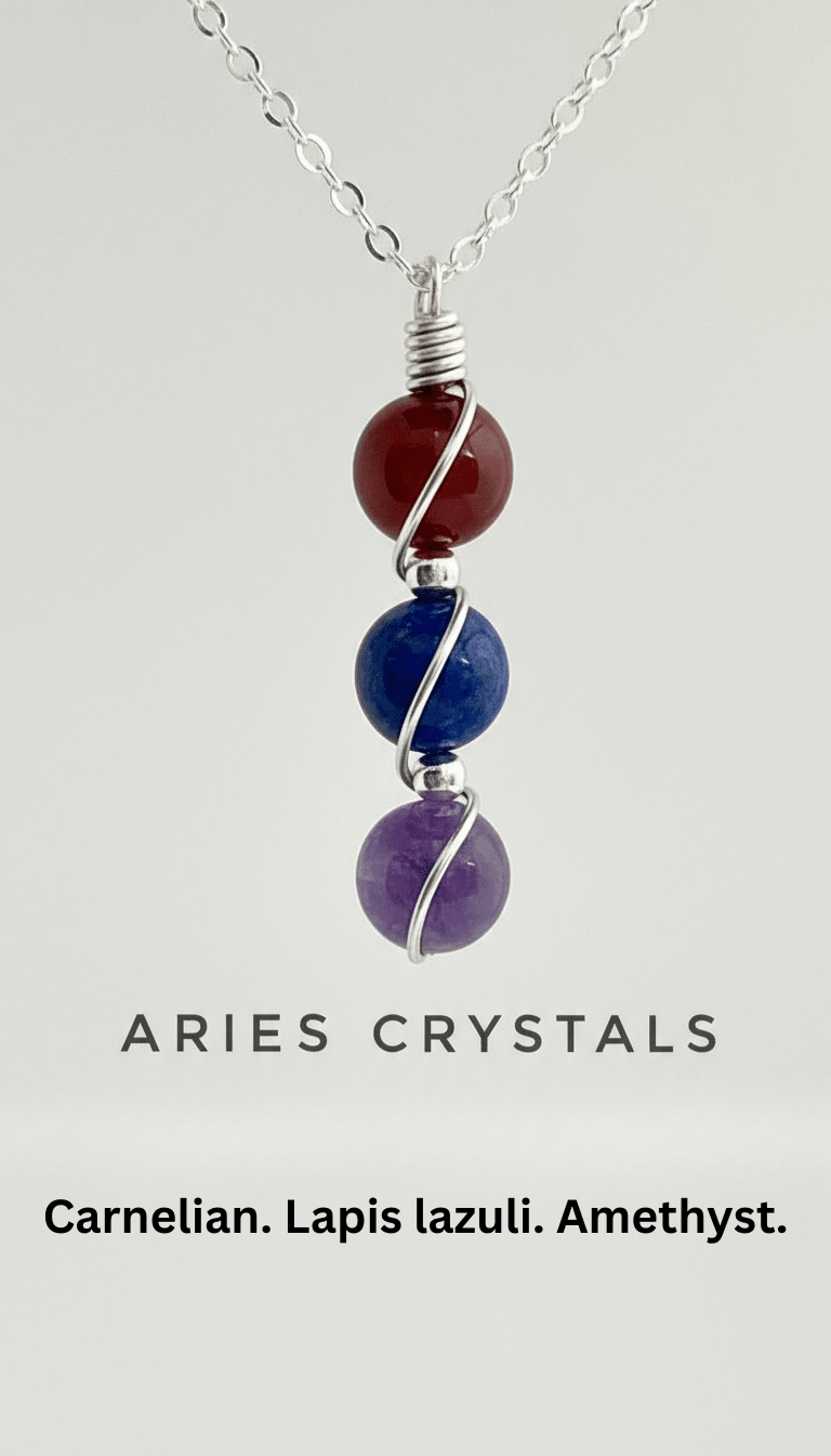 Sterling Silver Wire Wrapped Zodiac Stone Assistance Necklace - Che Cose Belle