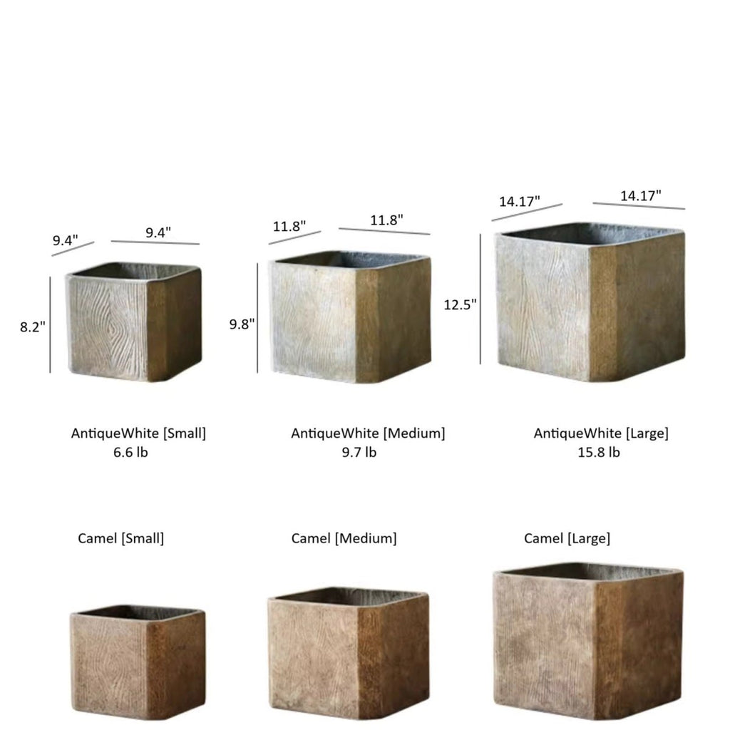 StoneGrain Square Planter - Che Cose Belle
