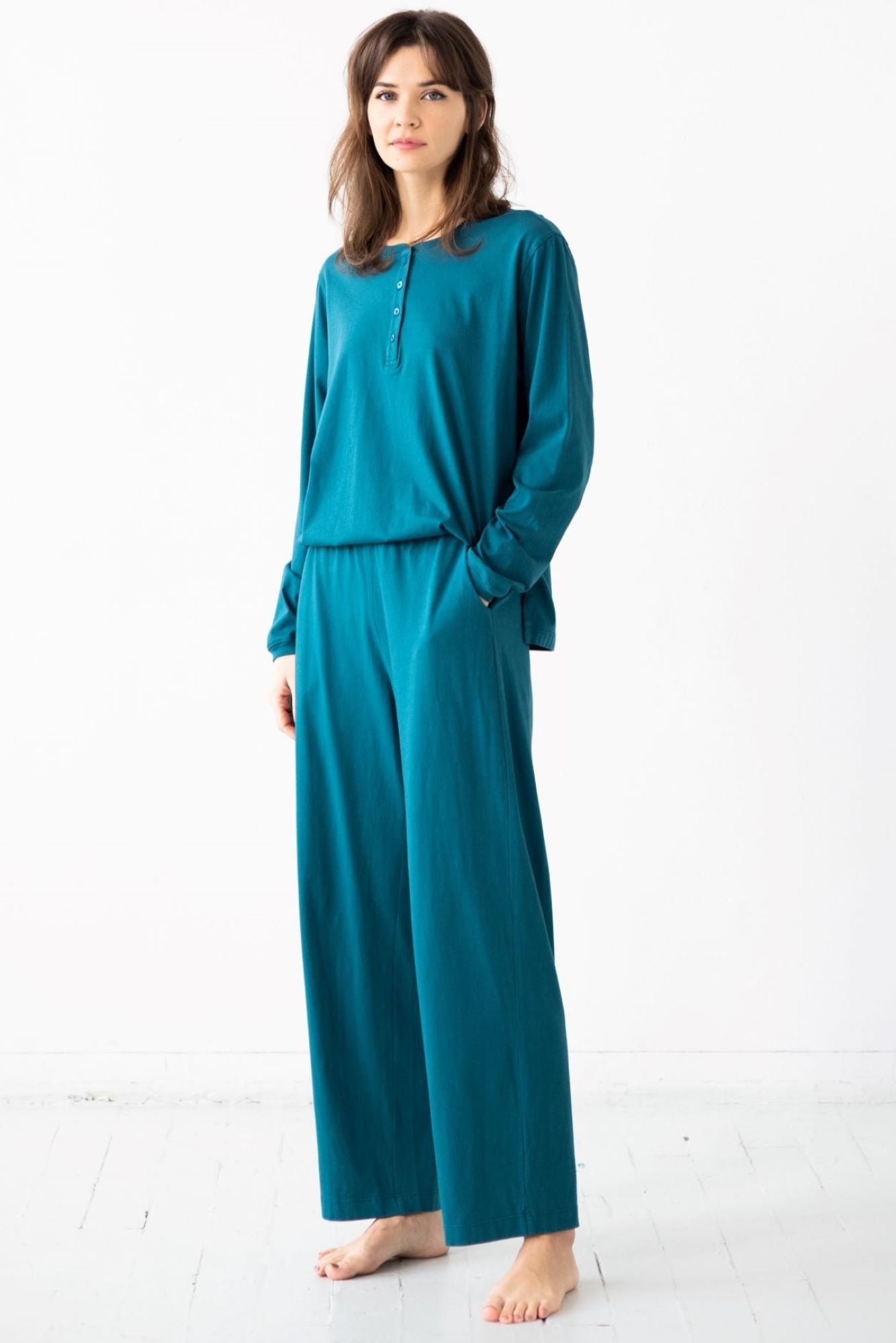Straight Leg Pants in Pima Cotton - Che Cose Belle