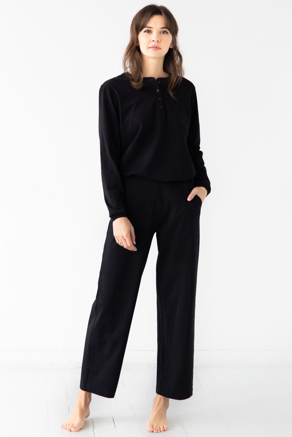 Straight Leg Pants in Pima Cotton - Che Cose Belle