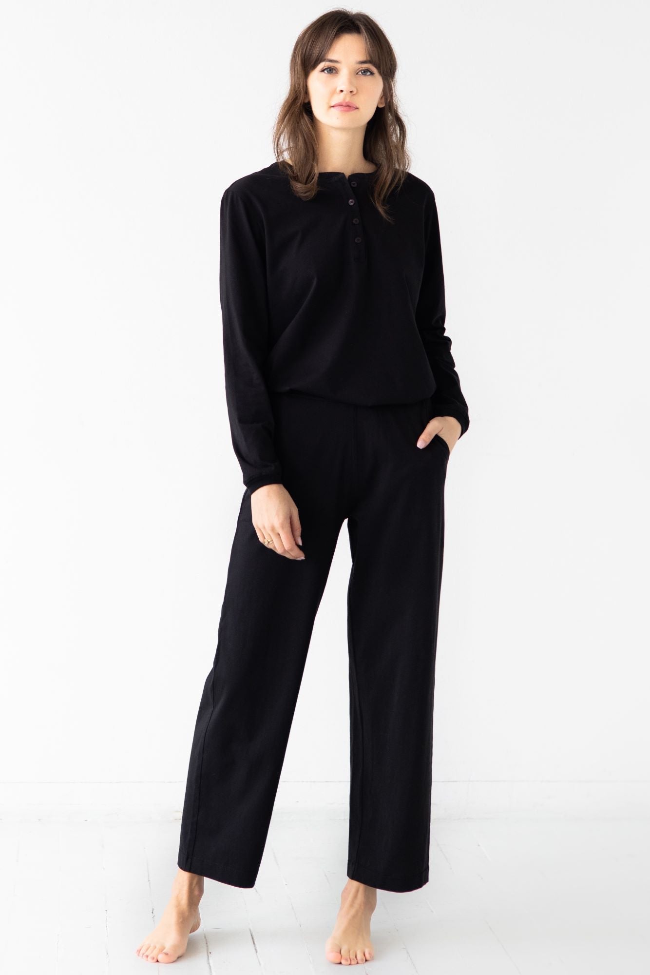 Straight Leg Pants in Pima Cotton - Che Cose Belle