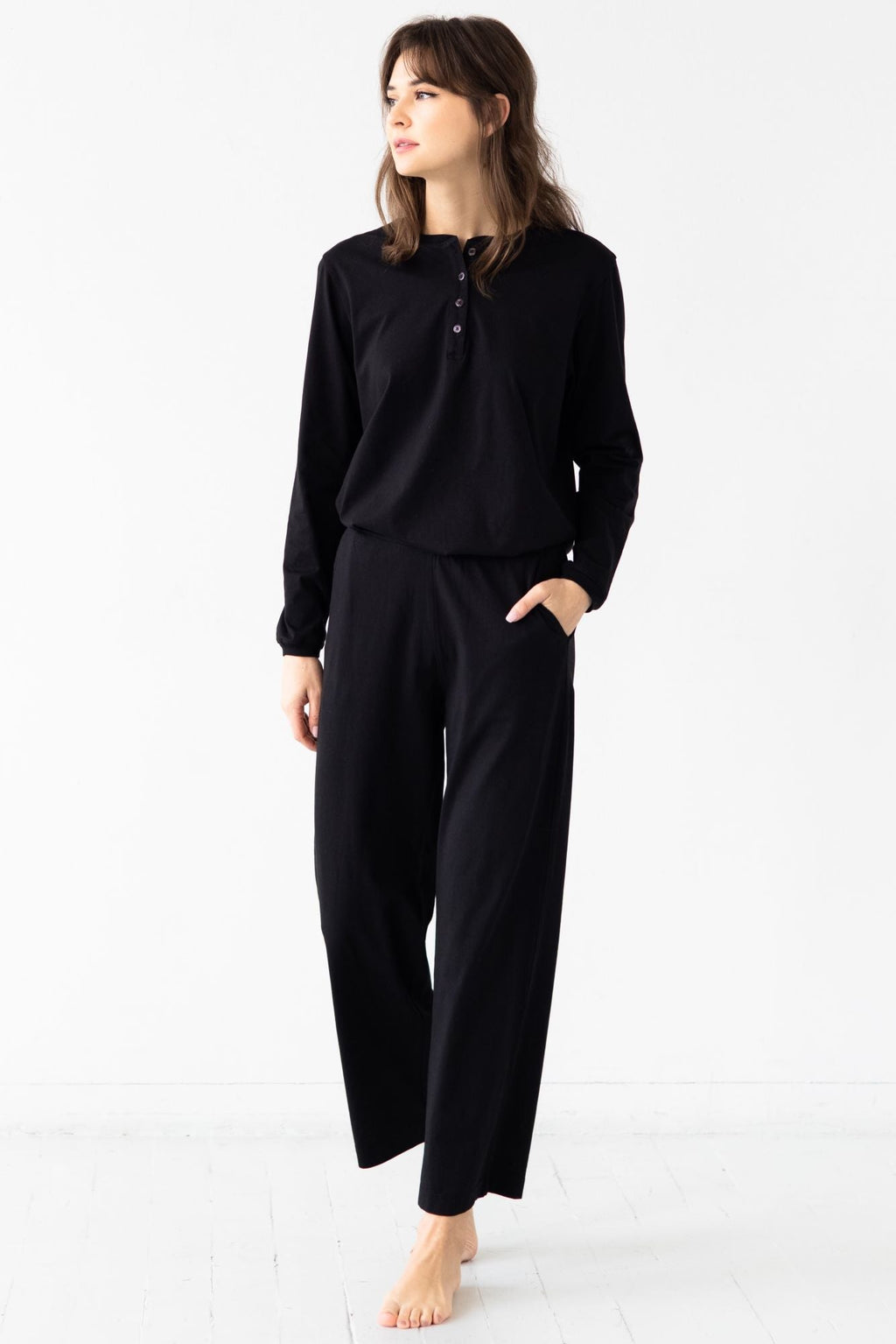 Straight Leg Pants in Pima Cotton - Che Cose Belle