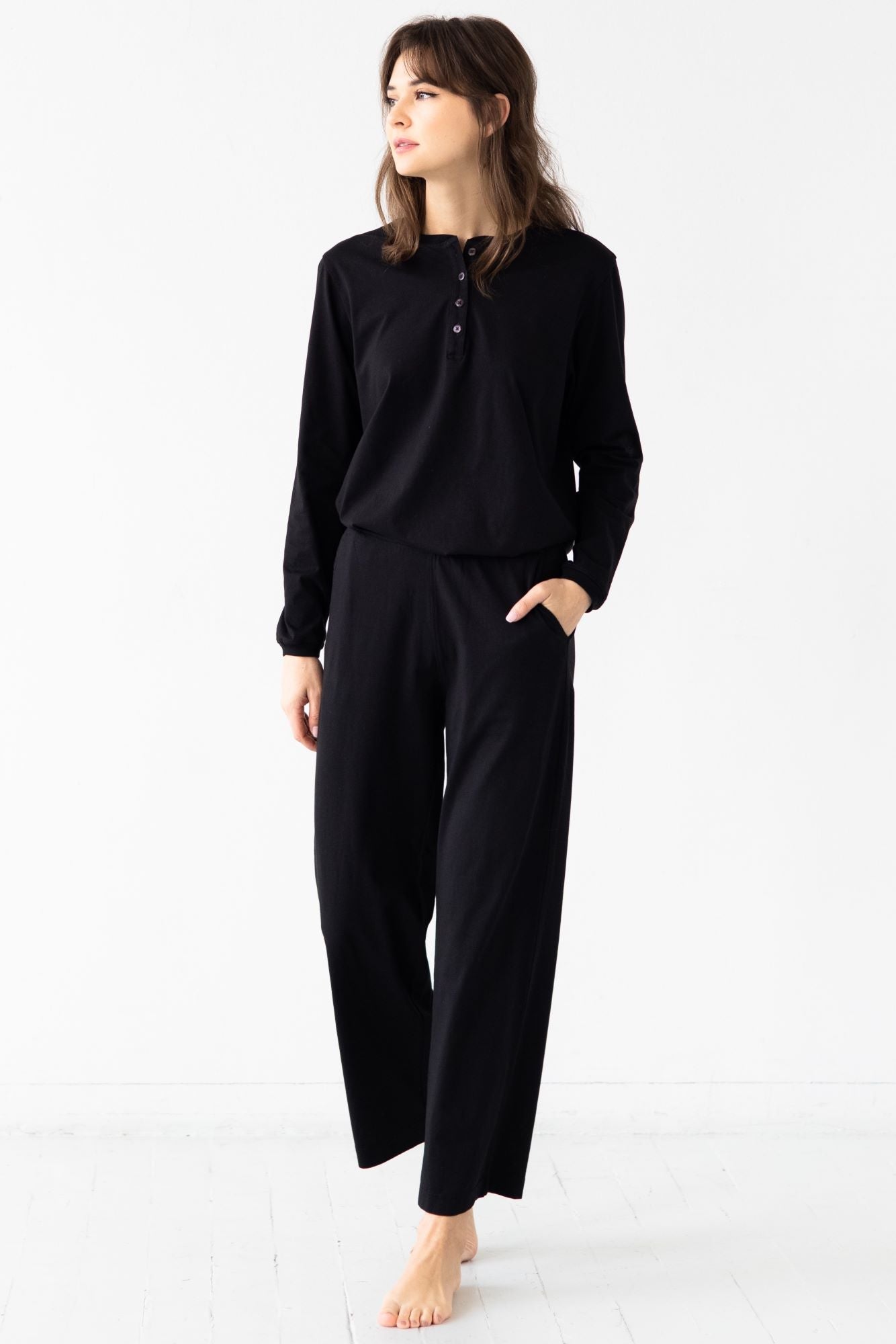Straight Leg Pants in Pima Cotton - Che Cose Belle