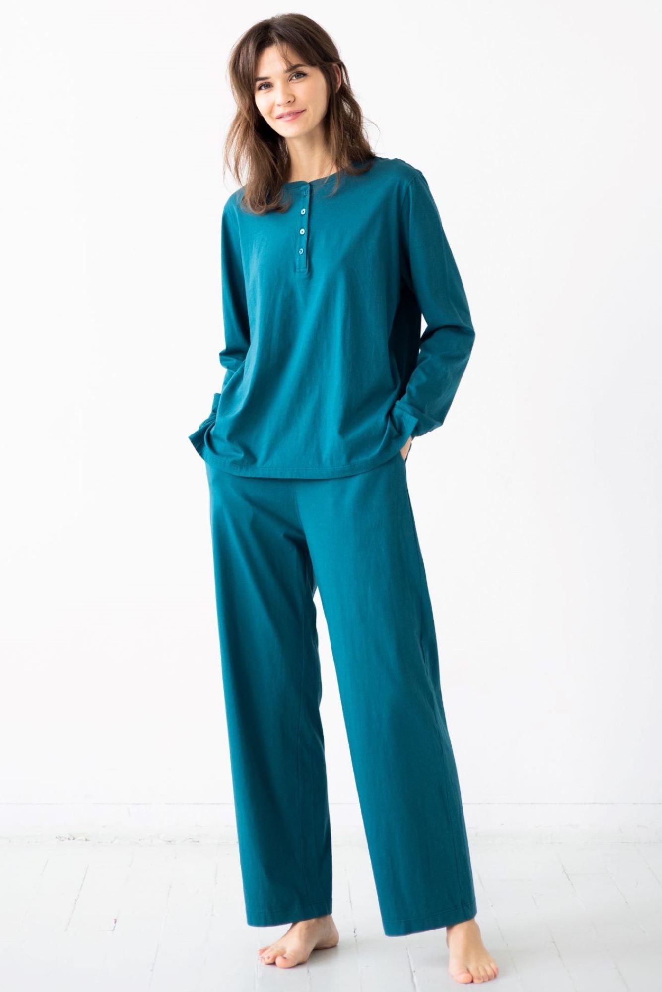 Straight Leg Pants in Pima Cotton - Che Cose Belle