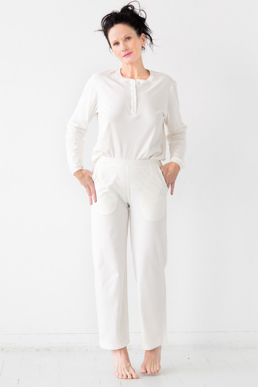 Straight Leg Pants in Pima Cotton - Che Cose Belle
