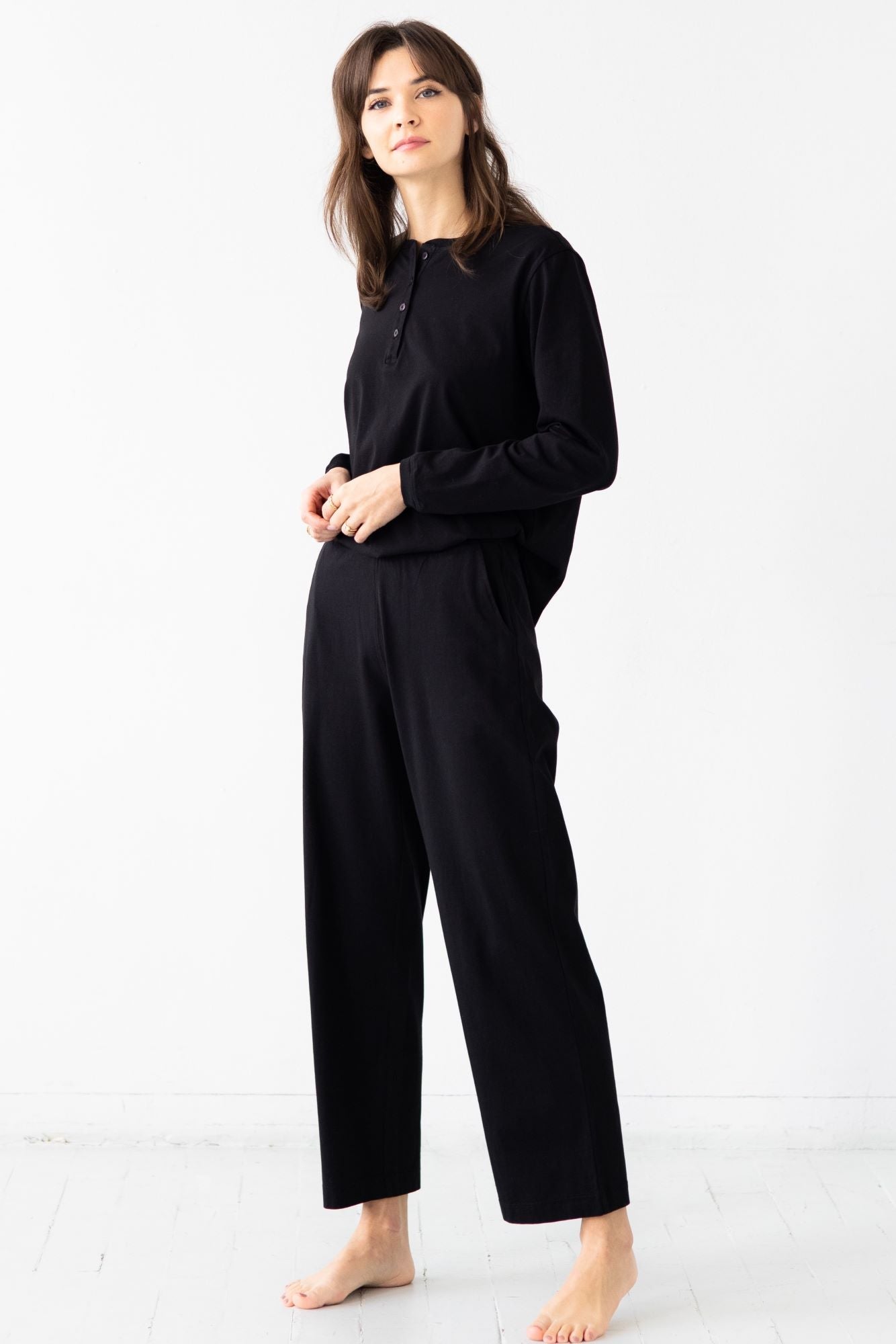 Straight Leg Pants in Pima Cotton - Che Cose Belle