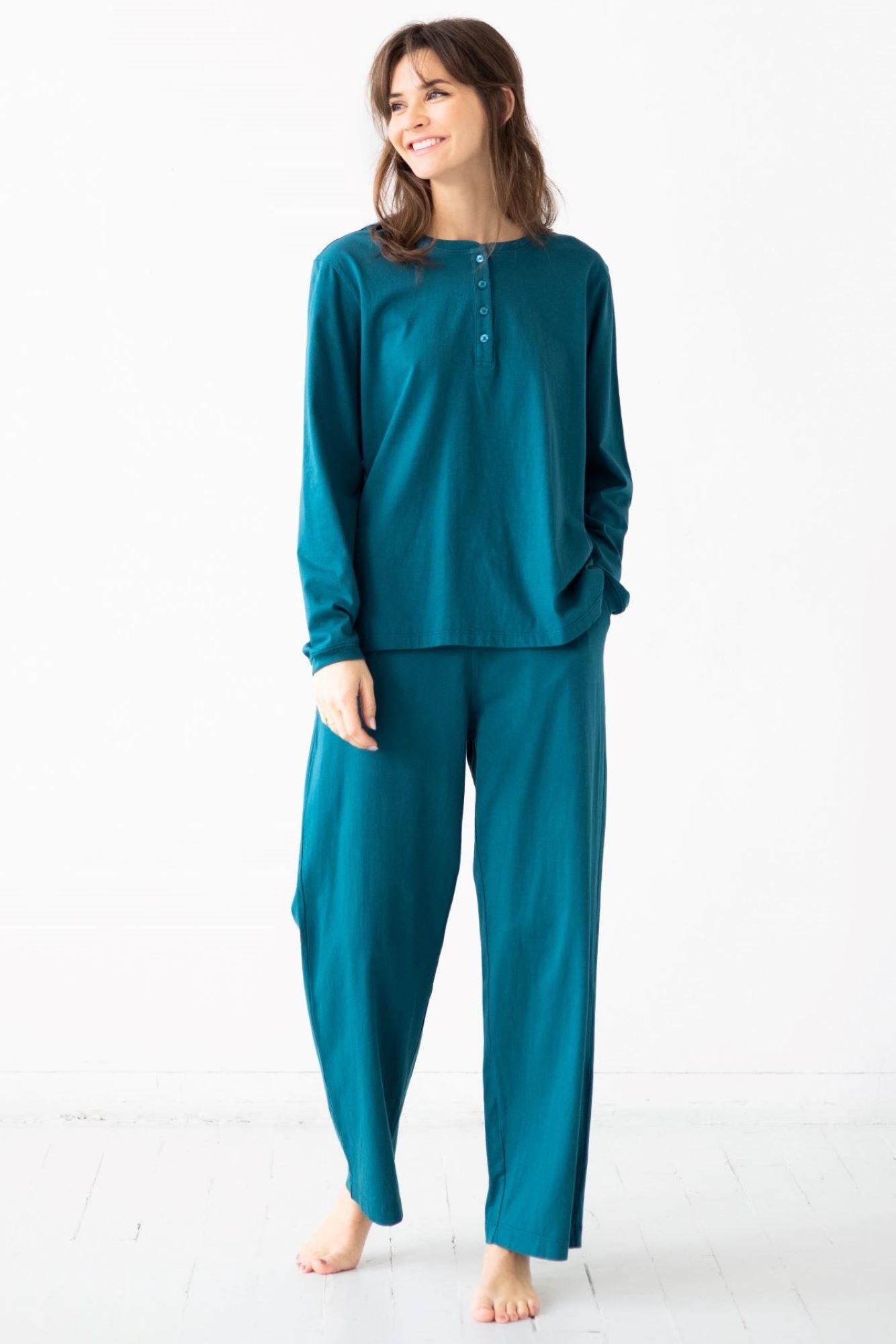 Straight Leg Pants in Pima Cotton - Che Cose Belle
