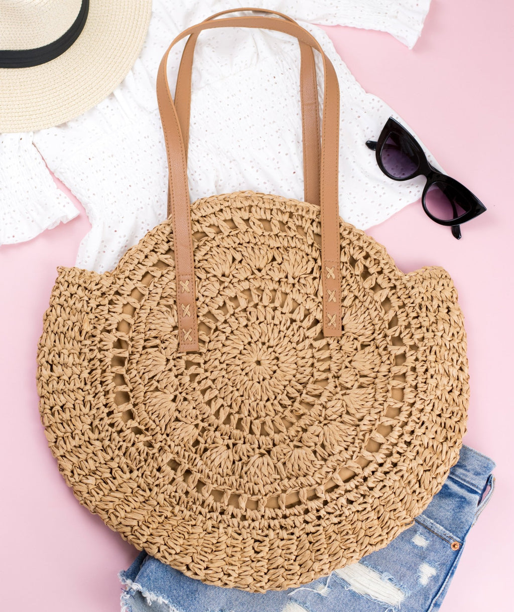 Straw Circle Tote - Che Cose Belle