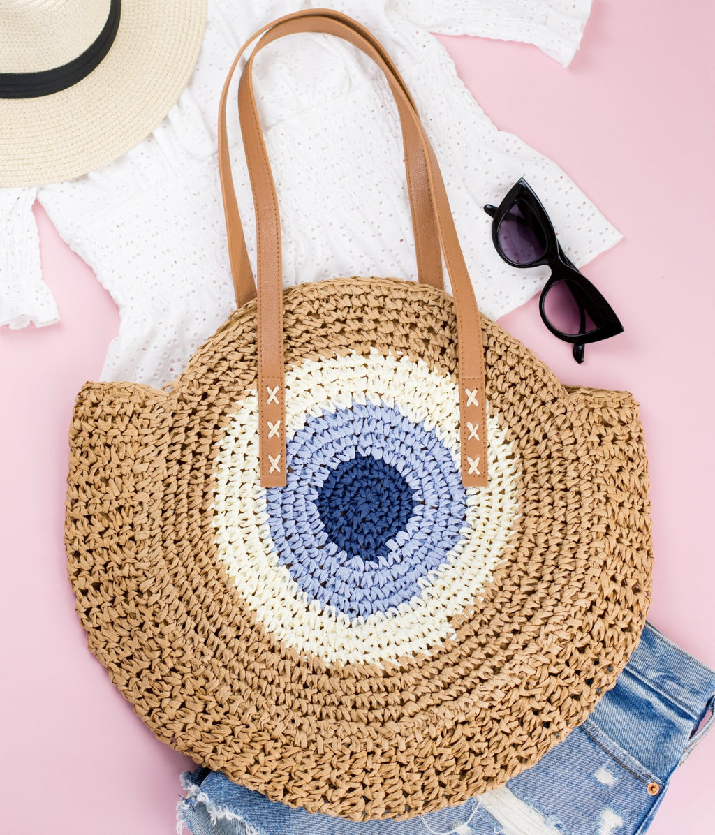 Straw Circle Tote - Che Cose Belle