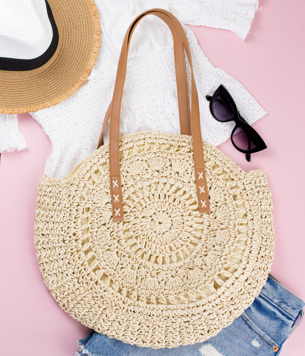 Straw Circle Tote - Che Cose Belle