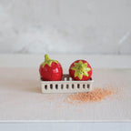 Strawberry Salt & Pepper Shaker Set with Berry Basket Holder - Che Cose Belle