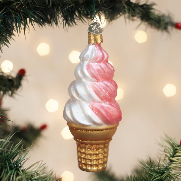Strawberry Swirl Soft Serve Ornament - Che Cose Belle