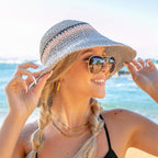 Stripe Accent Straw Hat - Che Cose Belle
