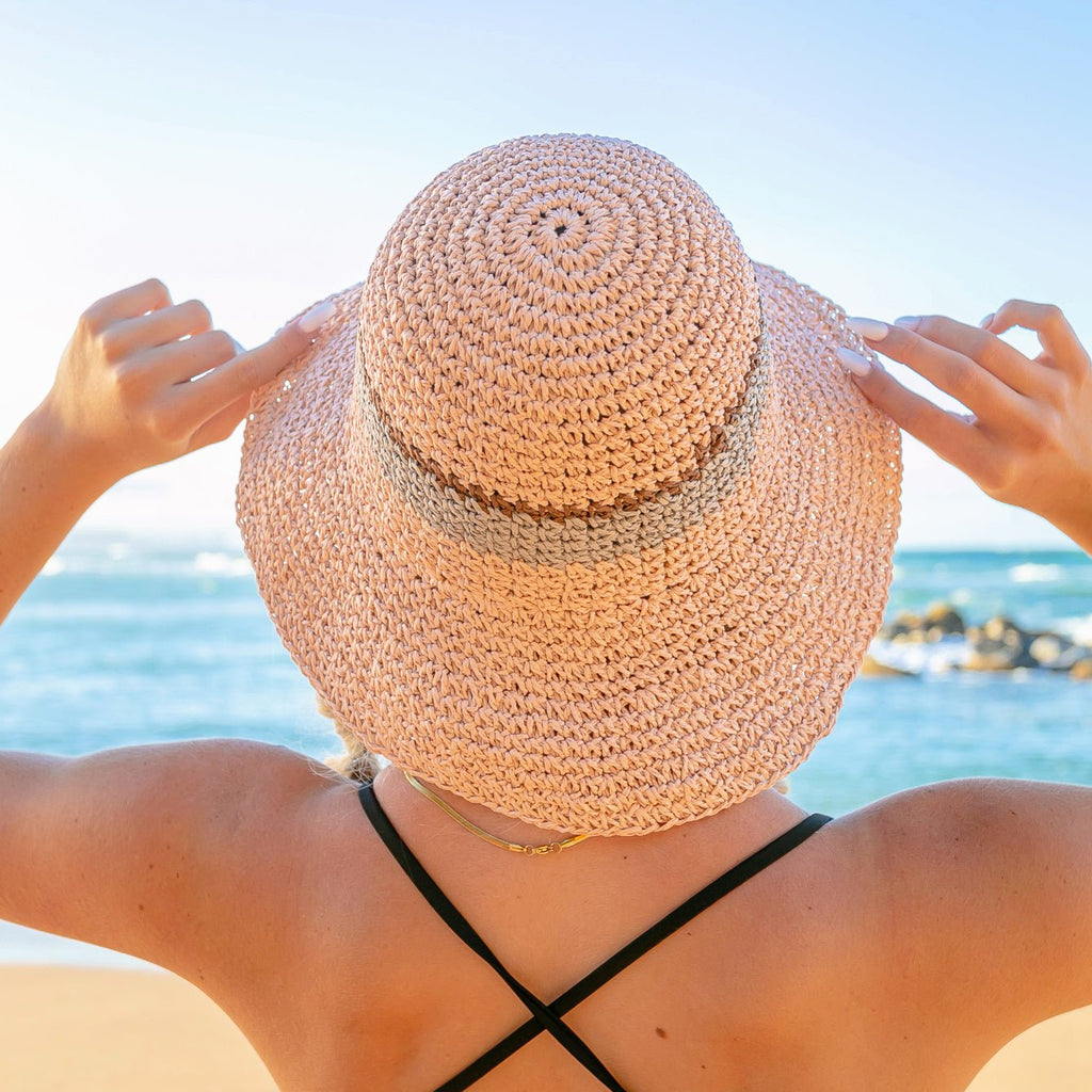 Stripe Accent Straw Hat - Che Cose Belle