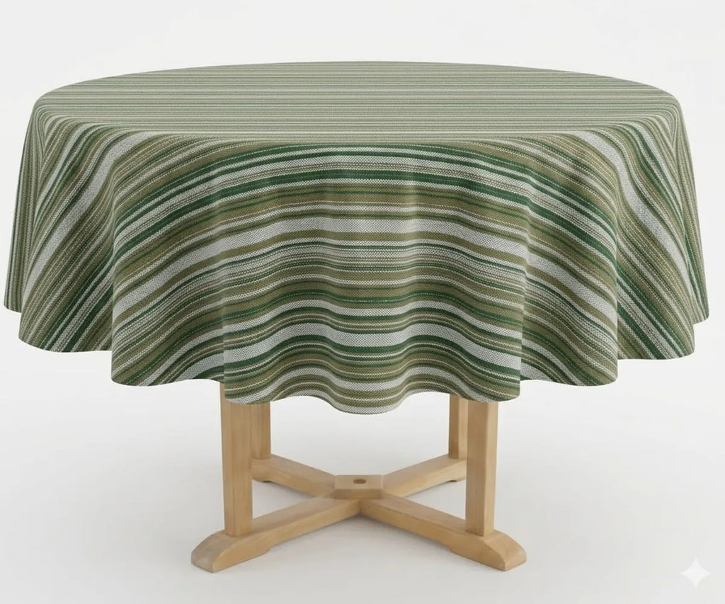 Striped Round Tablecloth - Cotton