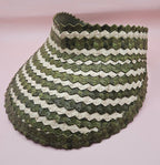 Striped Woven Palm Leaf Visor – Straw Sun Hat | Blue, Green, or Natural | Elastic Back - Che Cose Belle