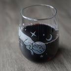 Space Dog Stemless Wine Glass - etched glassware