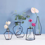 Style Retro Line Flowers Vase Frame Nordic Style Wall Hanging Metal Holder Modern Solid Home Decor Modern Rose Frame Clear Vase Planter Flower Holder Decorations for Wedding Living Room, Office Party - Che Cose Belle