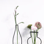 Style Retro Line Flowers Vase Frame Nordic Style Wall Hanging Metal Holder Modern Solid Home Decor Modern Rose Frame Clear Vase Planter Flower Holder Decorations for Wedding Living Room, Office Party - Che Cose Belle