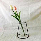 Style Retro Line Flowers Vase Frame Nordic Style Wall Hanging Metal Holder Modern Solid Home Decor Modern Rose Frame Clear Vase Planter Flower Holder Decorations for Wedding Living Room, Office Party - Che Cose Belle