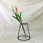 Style Retro Line Flowers Vase Frame Nordic Style Wall Hanging Metal Holder Modern Solid Home Decor Modern Rose Frame Clear Vase Planter Flower Holder Decorations for Wedding Living Room, Office Party - Che Cose Belle