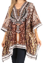 Stylish Rhinestone Lace-Up V-Neck Women's Caftan Poncho Cover-Up by Sakkas Aymee - Che Cose Belle