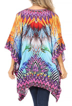 Stylish Rhinestone Lace-Up V-Neck Women's Caftan Poncho Cover-Up by Sakkas Aymee - Che Cose Belle