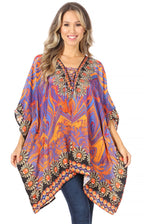 Stylish Rhinestone Lace-Up V-Neck Women's Caftan Poncho Cover-Up by Sakkas Aymee - Che Cose Belle