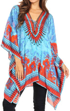 Stylish Rhinestone Lace-Up V-Neck Women's Caftan Poncho Cover-Up by Sakkas Aymee - Che Cose Belle