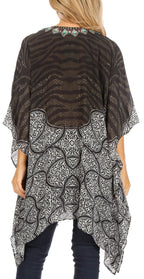 Stylish Rhinestone Lace-Up V-Neck Women's Caftan Poncho Cover-Up by Sakkas Aymee - Che Cose Belle