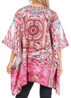 Stylish Rhinestone Lace-Up V-Neck Women's Caftan Poncho Cover-Up by Sakkas Aymee - Che Cose Belle
