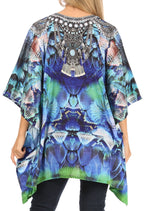 Stylish Rhinestone Lace-Up V-Neck Women's Caftan Poncho Cover-Up by Sakkas Aymee - Che Cose Belle