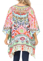 Stylish Rhinestone Lace-Up V-Neck Women's Caftan Poncho Cover-Up by Sakkas Aymee - Che Cose Belle