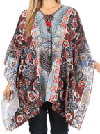 Stylish Rhinestone Lace-Up V-Neck Women's Caftan Poncho Cover-Up by Sakkas Aymee - Che Cose Belle