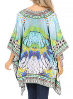 Stylish Rhinestone Lace-Up V-Neck Women's Caftan Poncho Cover-Up by Sakkas Aymee - Che Cose Belle