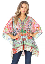 Stylish Rhinestone Lace-Up V-Neck Women's Caftan Poncho Cover-Up by Sakkas Aymee - Che Cose Belle