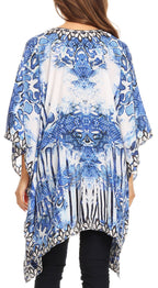 Stylish Rhinestone Lace-Up V-Neck Women's Caftan Poncho Cover-Up by Sakkas Aymee - Che Cose Belle