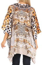 Stylish Rhinestone Lace-Up V-Neck Women's Caftan Poncho Cover-Up by Sakkas Aymee - Che Cose Belle