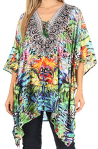 Stylish Rhinestone Lace-Up V-Neck Women's Caftan Poncho Cover-Up by Sakkas Aymee - Che Cose Belle