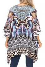 Stylish Rhinestone Lace-Up V-Neck Women's Caftan Poncho Cover-Up by Sakkas Aymee - Che Cose Belle