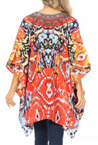 Stylish Rhinestone Lace-Up V-Neck Women's Caftan Poncho Cover-Up by Sakkas Aymee - Che Cose Belle