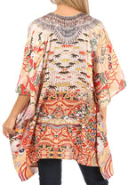Stylish Rhinestone Lace-Up V-Neck Women's Caftan Poncho Cover-Up by Sakkas Aymee - Che Cose Belle