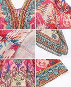 Stylish Rhinestone Lace-Up V-Neck Women's Caftan Poncho Cover-Up by Sakkas Aymee - Che Cose Belle