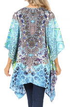 Stylish Rhinestone Lace-Up V-Neck Women's Caftan Poncho Cover-Up by Sakkas Aymee - Che Cose Belle