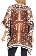 Stylish Rhinestone Lace-Up V-Neck Women's Caftan Poncho Cover-Up by Sakkas Aymee - Che Cose Belle